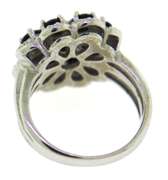 Sterling Silver Floral Saphire color Ring