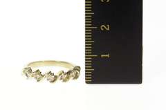 14K White Gold Wavy Pattern Diamond Simple Wedding Band Ring