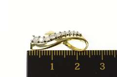 10K Yellow Gold Diamond Inset Ribbon Curvy Peace Symbol Pendant