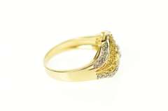 14K Yellow Gold Diamond Ornate Filigree Swirl Engagement Ring