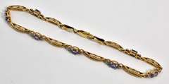 Feminine Iolite & Diamond Bracelet