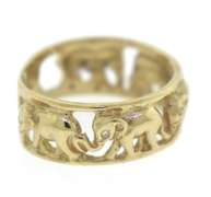 Whimsical 18kt YG Openwork Elephant with Diamond Accents Ring