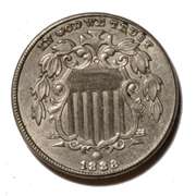 1883 BU Shield Nickel With Die Cracks