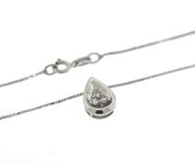 Stunning 14kt WG Diamond Tear Drop Pendant on Chain