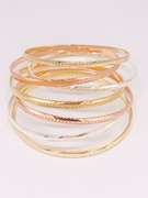 Amazing 18kt Gold Plated Tri Color Bangle Bracelet Set of 7!