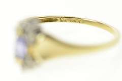 10K Yellow Gold Marquise Amethyst Diamond Accent Ring