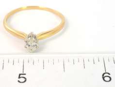 Beautiful 0.23CT Solitaire Marquise Diamond Ring in 14KT Yellow Gold