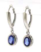 Favorite White Gold Oval Tanzanite Dangle Earrings