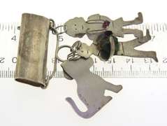 Vintage Sterling Silver Charms Brooch