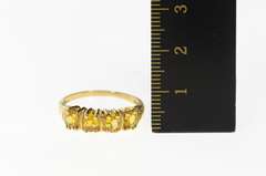 10K Yellow Gold Oval Four Stone Classic Citrine Stackable Band Ring