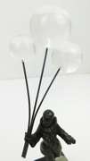 Vintage French Bronze & Lucite Pierrot on Marble Base