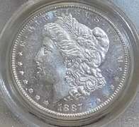 1887 Morgtan Dol PCGS MS-63 DMPL
