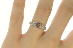 18K White Gold 0.30 Ctw Diamond 6.8mm Engagement Setting Ring