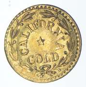1855 Indian Head California Territorial Gold Round