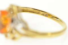 10K Yellow Gold Oval Citrine Diamond Accent Bypass Ring