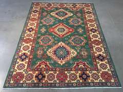 FINE HAND KNOTTED WOOL SUPER KAZAK RUG 6.3x8.7