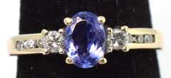 Stunning Iolite & Diamond Ring in 14KT White Gold