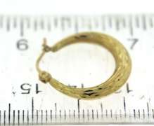 Great Yellow Gold Round Diamond Cut Hoop Earrings