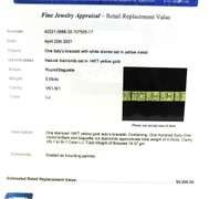 Remarkable 5cts Diamond Yellow Gold Bracelet