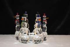 Crystal Snowman Pillar Candleholder