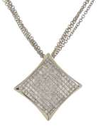 Masterpiece 18kt Square Cluster Diamond Pendant on Chain