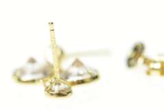 14K Yellow Gold Round CZ Dangle Classic Statement Earrings