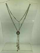 Sterling Silver Lariat tube chain necklace