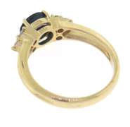 Beautiful 14kt YG Round Cut Sapphire and Diamond Ring