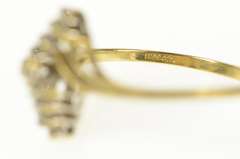 10K Yellow Gold Diamond Zig Zag Cluster Bypass Statement Ring