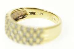 10K Yellow Gold 1.00 Ctw Squared Diamond Statement Band Ring