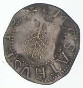 1652 Pre-Federal Massachusetts 1 Shilling - Pine Tree