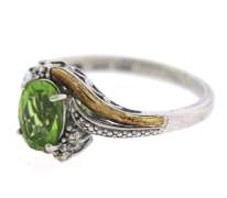 10KT White Gold Greem Amethyst Ring