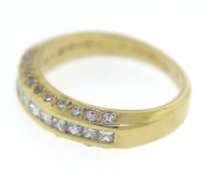 Gorgeous Yellow Gold Princess and Round Diamond Ring