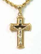 Cross Necklace with Diamond Accent in 14KT Yellow Gold
