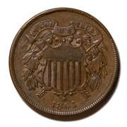 1864 BU 2 Cent Piece
