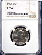 1950 NGC PF 66 Washington Quarter