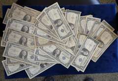 Lot OF 50 Circulated 1 Dollar Silver Certificates