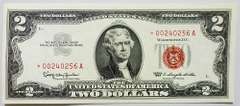 Gem Crisp 1963 $2 Red Seal Star Replacement Note !