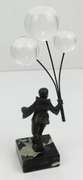 Vintage French Bronze & Lucite Pierrot on Marble Base