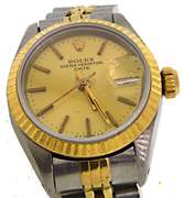 Two Tone Ladies Rolex with Gold Dial