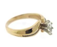 Fabulous 0.35ct Marquise Center with Baguette Side Diamond Ring