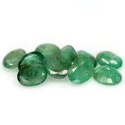 Rich emerald green 6.40ct 10pc emerald set