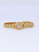 Ladies Geneva & Gemstone Watch, 18kt Gold Plated