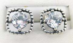 Grace & Heart Sterling CZ Stud Earrings