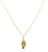 Stylish Yellow Gold Emerald Pendant on Chain
