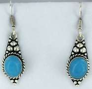 Silver and Natural Stone Earrings