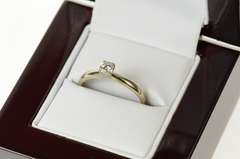 14K White Gold 0.19 Ct Diamond Solitaire Classic Engagement Ring