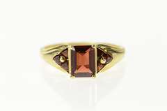 10K Yellow Gold Emerald Garnet Cluster Accent Statement Ring