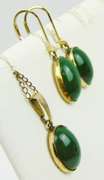 Vintage Gold Filled Jade Necklace & Earrings
