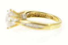 14K Yellow Gold Classic Round Cathedral Travel Engagement Ring